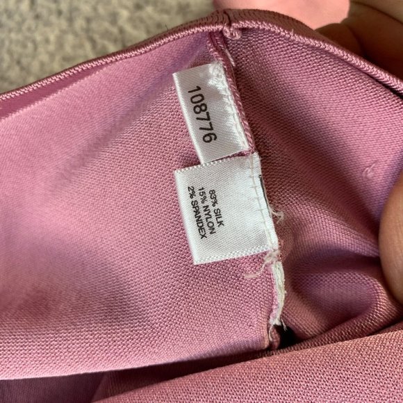 Ann Taylor Loft Sweater Top Womens Medium Silk Nylon Stretch Scoop Neck Pink - Picture 8 of 12